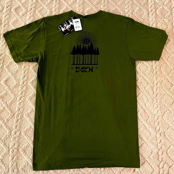 KAVU Brand Forest Camp Military Green Tee-Shirt Medium- NWT- Outdoor Camping - Picture 1 of 6